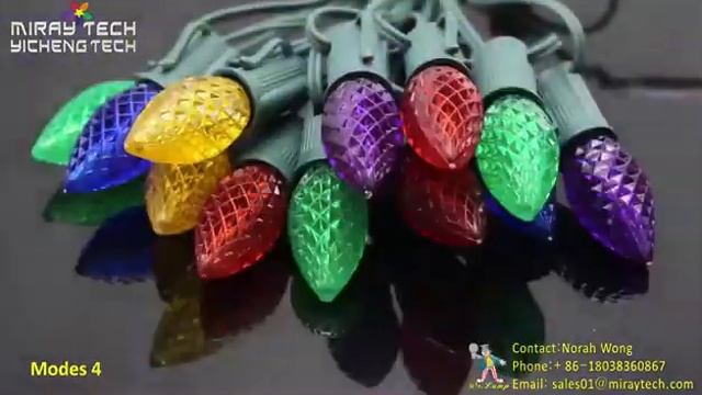 120V Faceted Plastic C9 LED Filament Holiday Lights String смотреть онлайн