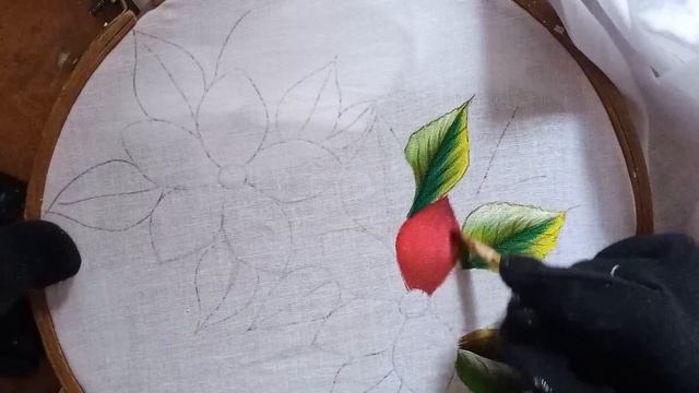 Easy Fabric painting floral composition/fabric painting techniques- Leisha's Galaxy painting. смотреть онлайн