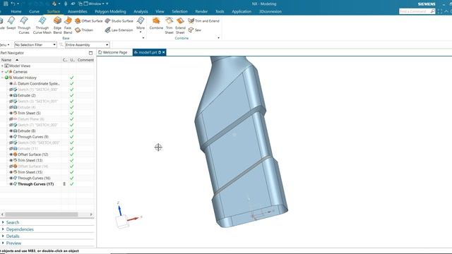 NX CAD Tutorial #86 | NX 3D Surface Modeling Basic Beginners смотреть онлайн