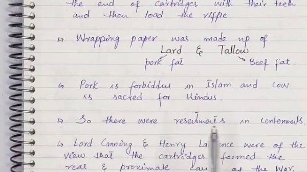 War of Independence 1857 simplified with handwritten notes.