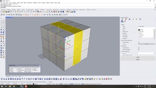 Rings And Loops And Their Selection Procedures - Introduction To SubD In Rhino / Lesson 4