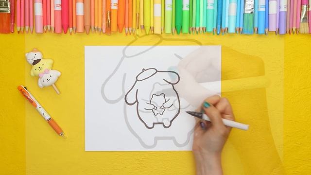 How To Draw Pompompurin | Draw Hello Kitty's Friends