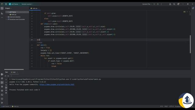 6. Создаем используя Python приложение для тренировка точности часть 1 #python #пайтон #pygame смотреть онлайн