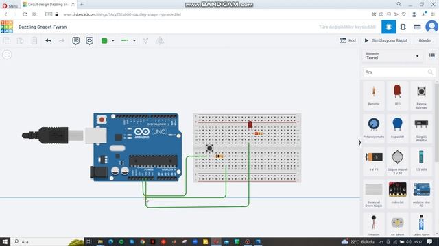 Tinkercad-Buton İle Led Yakıp Söndürme смотреть онлайн