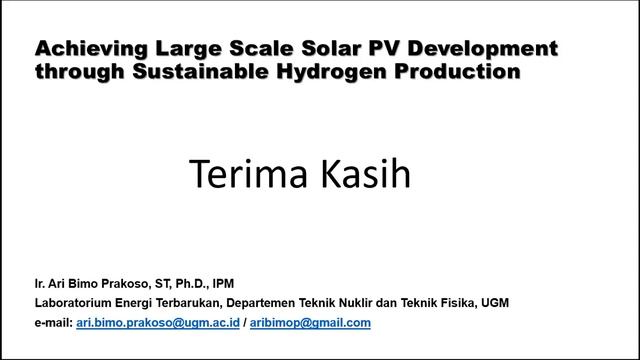 Achieving Large-Scale Solar PV Development through Sustainable Hydrogen Production, BKTF PII 10-5-2 смотреть онлайн