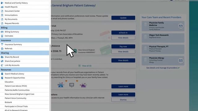 Patient Gateway Billing | Mass General Brigham смотреть онлайн