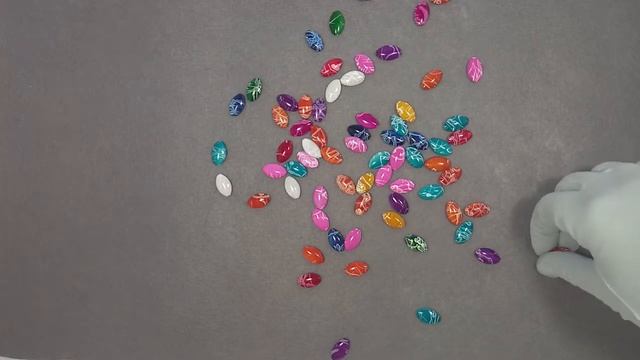 Бусины овальные плоские с разводами// Beads oval flat with a divorce смотреть онлайн