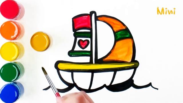 Ship Coloring | Toy Ship | Learn Coloring | Learn Color | Children Coloring | Mini Art Kids смотреть онлайн