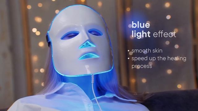 Led Color Light Beauty Face Mask Photon Rejuvenation Seven-color Neck Face Mask Beauty Instrument