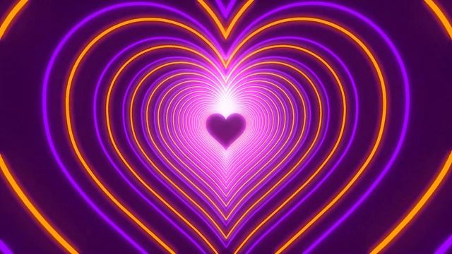 Neon Lights Love Heart Tunnel And Romantic Abstract  Neon Lights Blackscreen Background