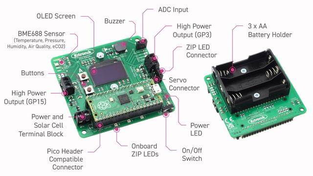 Kitronik Air Quality Data-logging Board for Pico смотреть онлайн