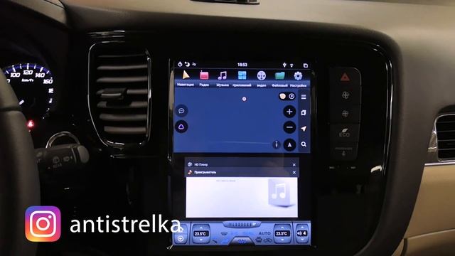 Магнитола в стиле Tesla для Mitsubishi Outlander 2012+ (с круговым обзором) ZF-1109 смотреть онлайн