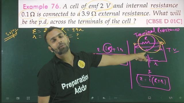Ex-76 current electricity: The e.m.f of a cell is 2.0 volt and the internal resistance is 0.1 ohm.I смотреть онлайн