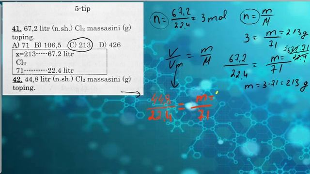 KIMYO NOLDAN MAVZULASHTIRILGAN TESTLAR YECHIMI (II)