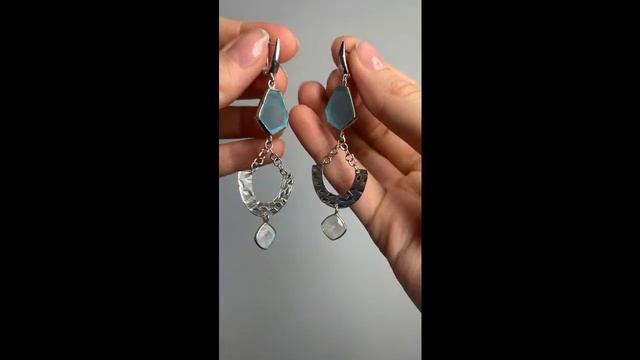 Серьги из серебра 925 пробы с халцедонами и лунным камнем (адулярами) Element47 11_SR_CH_LK_WG смотреть онлайн