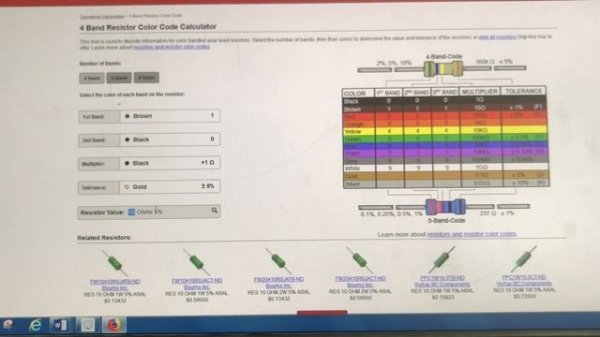 (Part 2 - Using an online calculator) Reading Resistor Values  قراءة قيم المقاوم الكهربائي