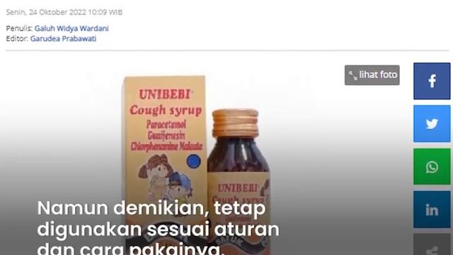 BPOM Temukan 3 dari 102 Produk Obat Sirup Tak Aman, Mengandung Cemaran EG dan DEG, telah Dilaporkan смотреть онлайн