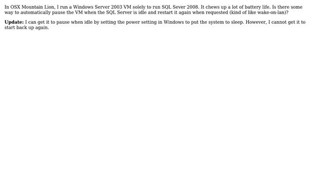 Pause VM when SQL server idle смотреть онлайн