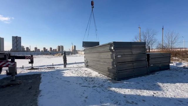 Погрузка и разгрузка складных бытовок типа "Бабочка" смотреть онлайн