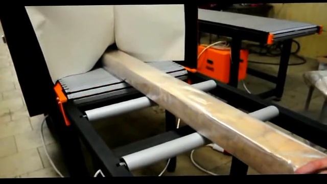 ТМ 7Р Упаковка длинно мерных изделий в полиэтиленовую пленку (брус дерева). смотреть онлайн