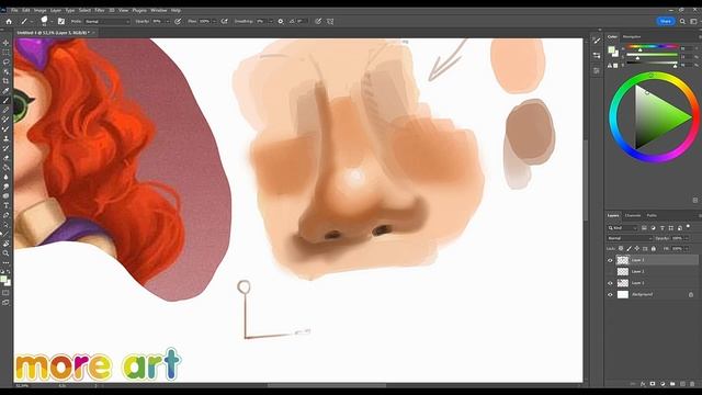 Как нарисовать нос человека? / Курс «Рисование в Photoshop для начинающих» от more-art.ru смотреть онлайн