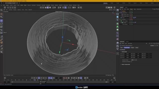 Abstract Ribbons with Cloth Simulation (Cinema 4D) | Tutorial | iRender смотреть онлайн