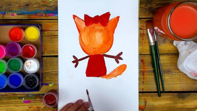 Как нарисовать КАРАМЕЛЬКУ рисуем МУЛЬТИК красками ГУАШЬ смотреть онлайн