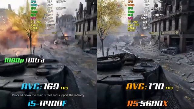 Ryzen 5 5600X vs. i5-11400F | Test in 8 Games 1080P смотреть онлайн