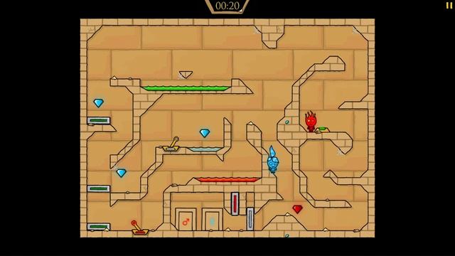 Подтопляемый подъём воды! Огонь и Вода 2: уровень 8 Fireboy and Watergirl 2 The Light Temple level смотреть онлайн