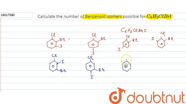 Calculate the number of Benzenoid isomers possible for `C_(6)H_(3)ClBrl`. смотреть онлайн