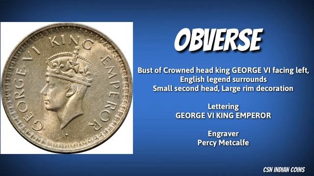 1/2 RUPEE - GEORGE VI (1945) - BRITISH INDIA COINS смотреть онлайн