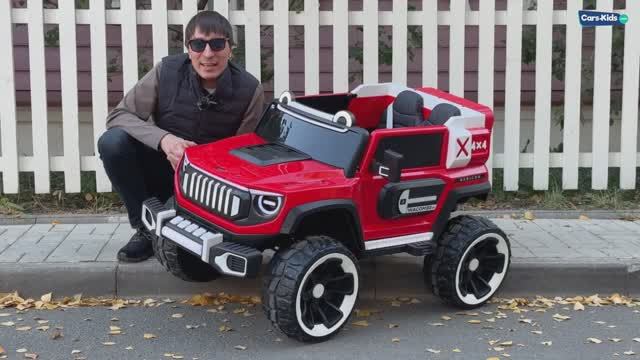 Детский электромобиль джип Е007ЕЕ Полный привод и красивая подсветка смотреть онлайн