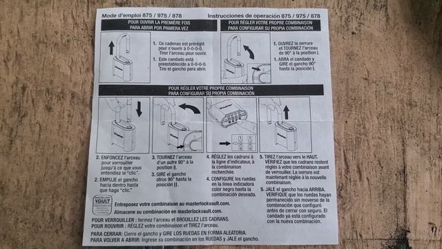 Instrucciones Máster Lock 875/975/878 смотреть онлайн