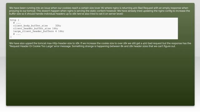 400 bad request on nginx proxy to tomcat but not on static content смотреть онлайн