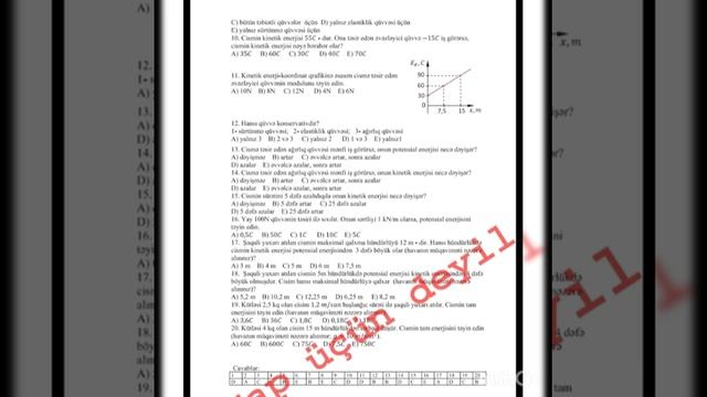FİZİKA 10 CU SİNİF KSQ-3 CAVABLARİ VİDEONUN SONUNDA