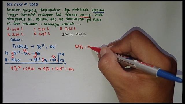 Menghitung Volume gas dalam reaksi elektrolisis Fe(NO3)3 смотреть онлайн