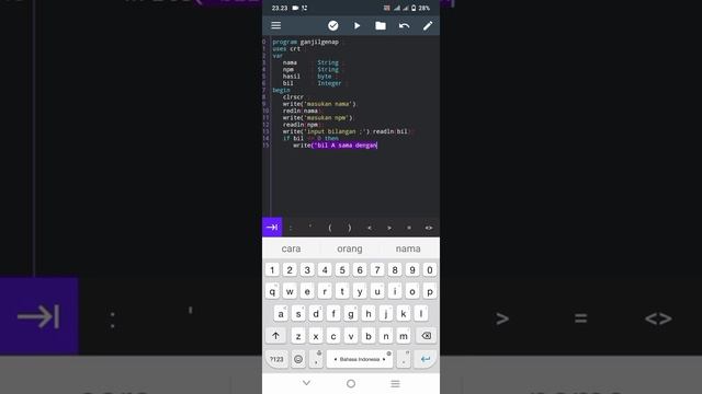 Program menampilkan ganjil genap || Menggunakan Pascal N-IDE смотреть онлайн