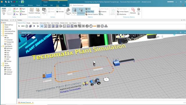 SIEMENS Tecnomatix Plant Simulation For Battery-operated Transporters  Step-By-Step Tutorial EP2