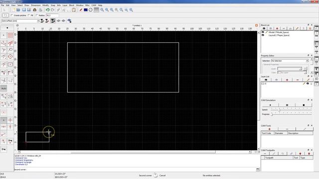 QCAD CAM Rectangle смотреть онлайн