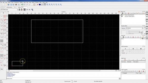 QCAD CAM Rectangle