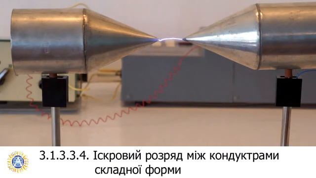 Демонстрація іскрового розряду між кондукторами складної форми смотреть онлайн