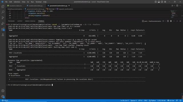 9. Locust performance testing tool - parameterization script смотреть онлайн