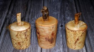 Три конических туеса для соли,сахара, специй.