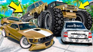 УГНАЛ КУЧУ ЗОЛОТЫХ ЧИТ ТАЧЕК И ОГРОМНЫЙ МОНСТР ТРАК У МАЖОРА ЗА 180 СЕК! БИТВА ВОРОВ В ГТА 5 ОНЛАЙН