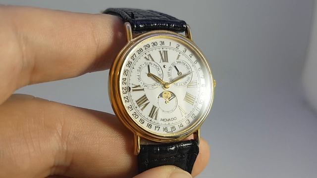 c1986 Movado triple calendar with moonphase vintage watch смотреть онлайн
