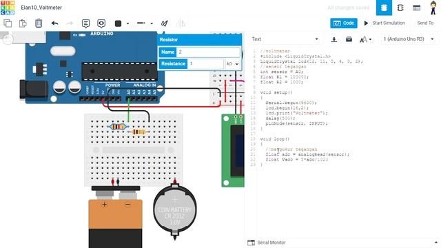 Voltmeter Digital Arduino Tinkercad | Elektronika Lanjut смотреть онлайн