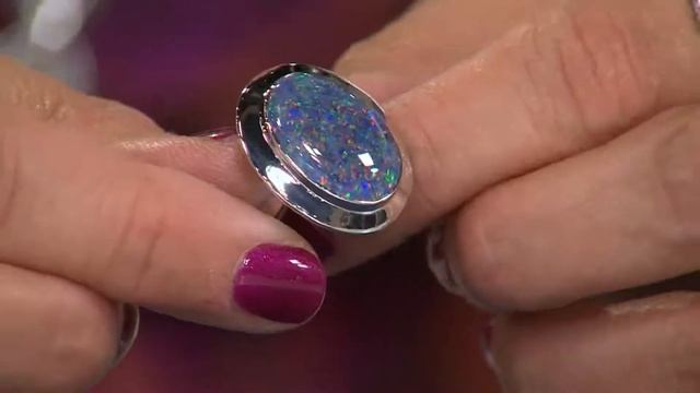 Sterling Australian Opal Triplet Bold Oval Ring with Rick Domeier смотреть онлайн