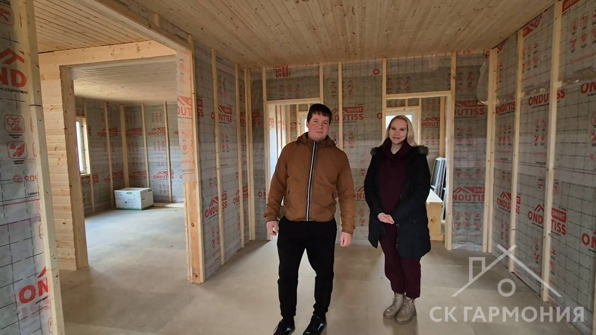 Видеоотзыв о строительстве каркасного дома 8х8 м по проекту "Алексин"! смотреть онлайн