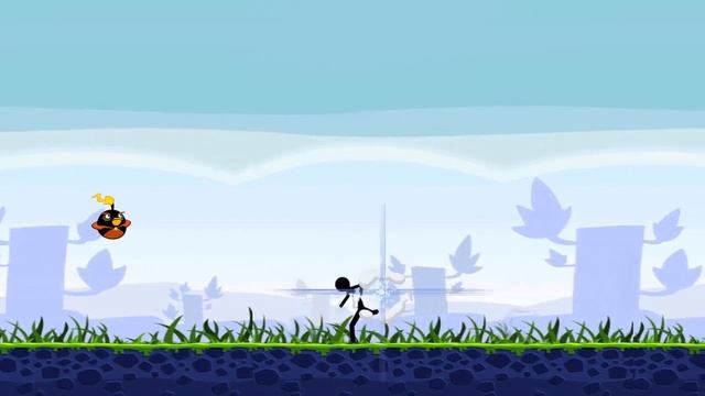 [3LAMESTUDIO Reupload] Angry Stickman(stickman Meets Angry Birds)funny!!