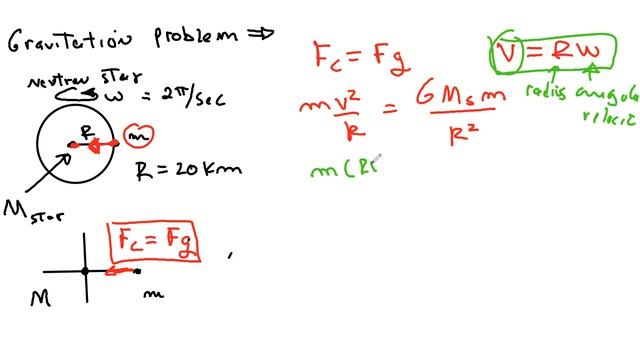 Gravitation problem.force of gravity and centripetal force. смотреть онлайн